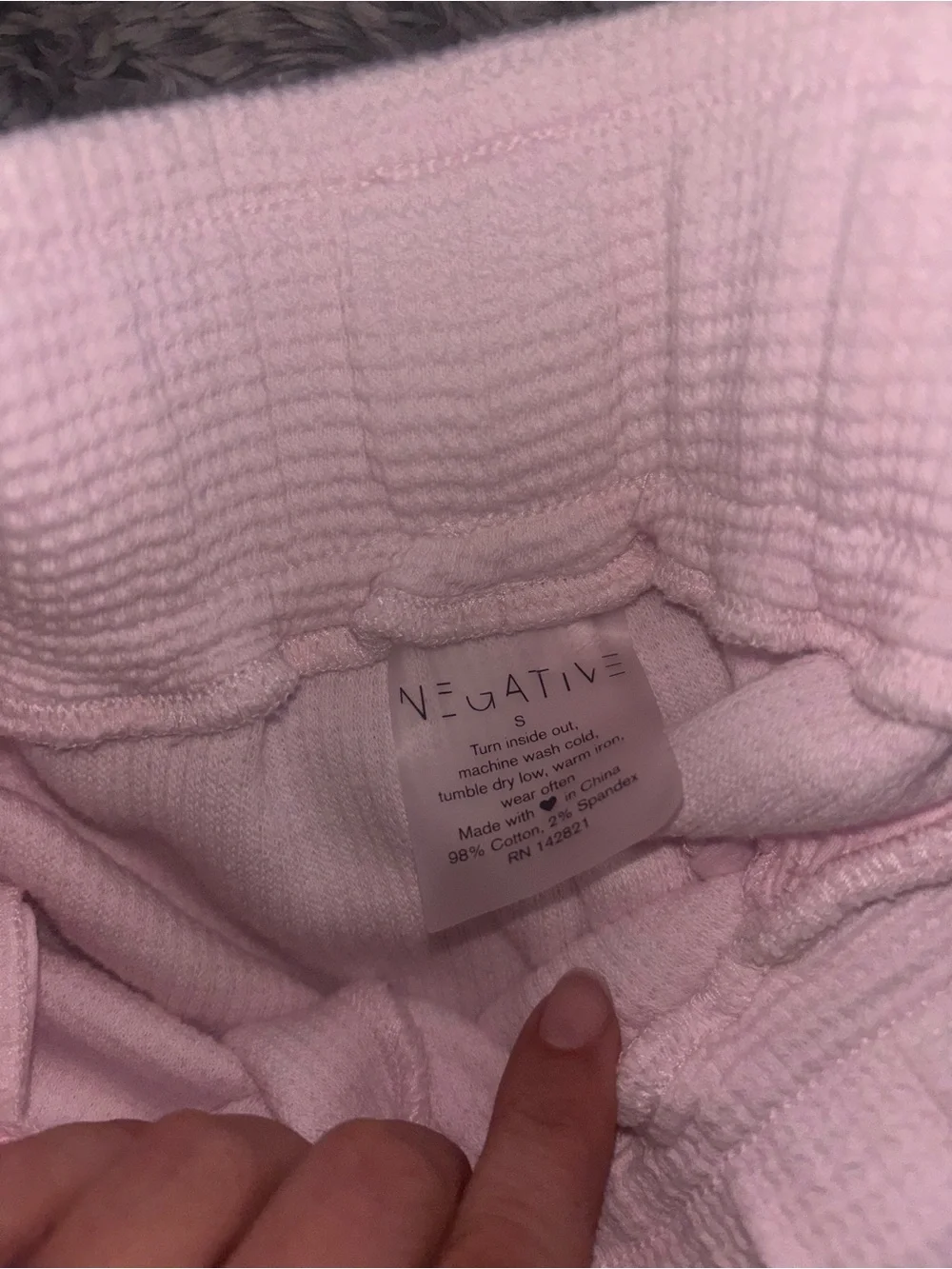 Negative Waffle Knit Jogger Puff Pink Small